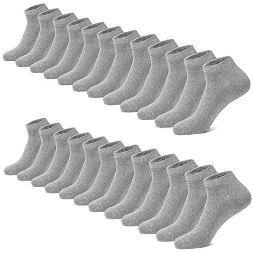 3-12 pares de calcetines deportivos lisos de algodón para hombre, tobilleros, corte bajo, talla 9-13