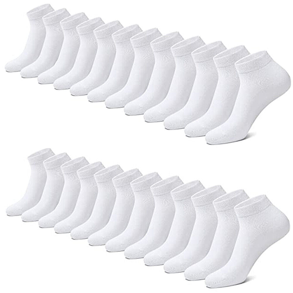 3-12 pares de calcetines deportivos lisos de algodón para hombre, tobilleros, corte bajo, talla 9-13