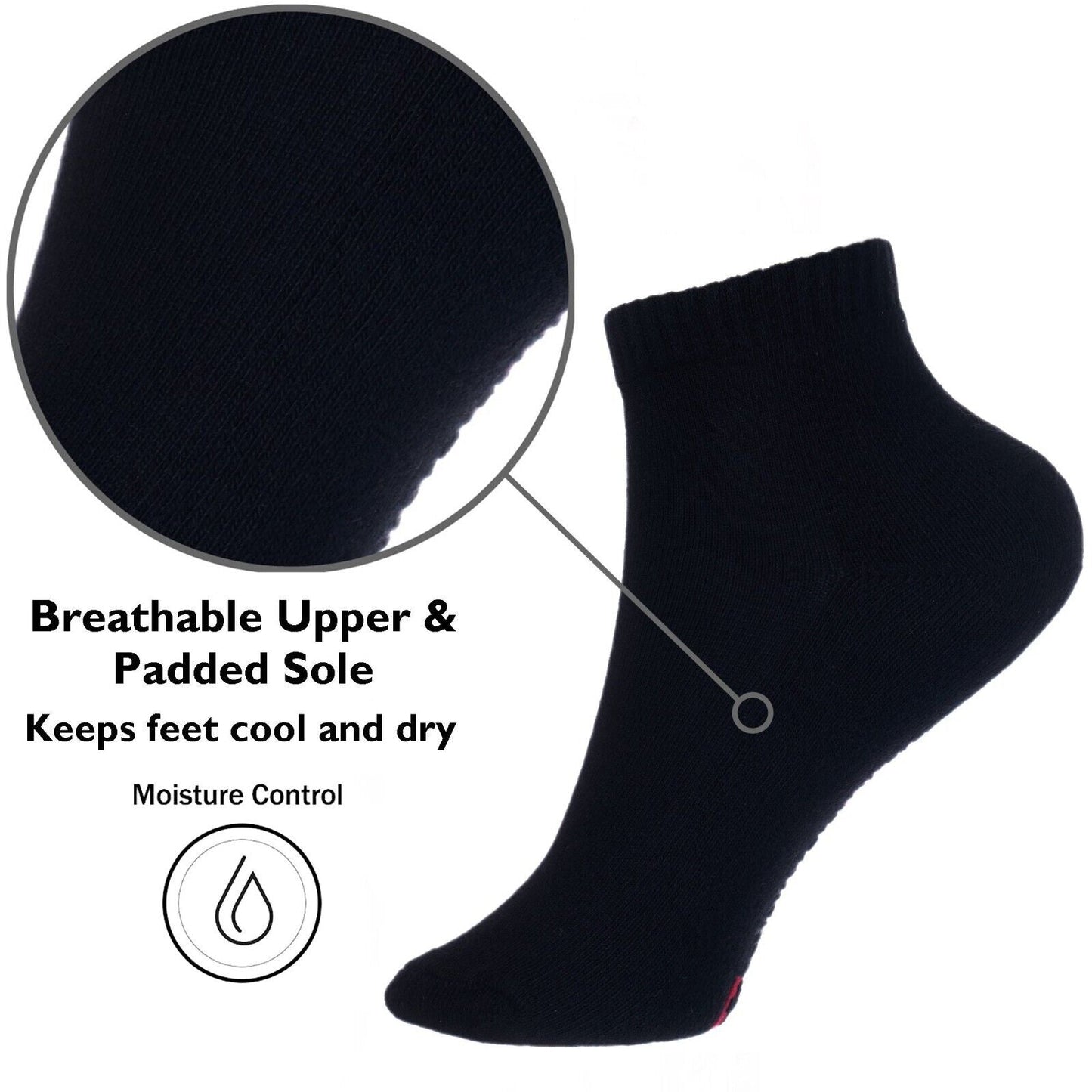 3-12 pares de calcetines deportivos lisos de algodón para hombre, tobilleros, corte bajo, talla 9-13