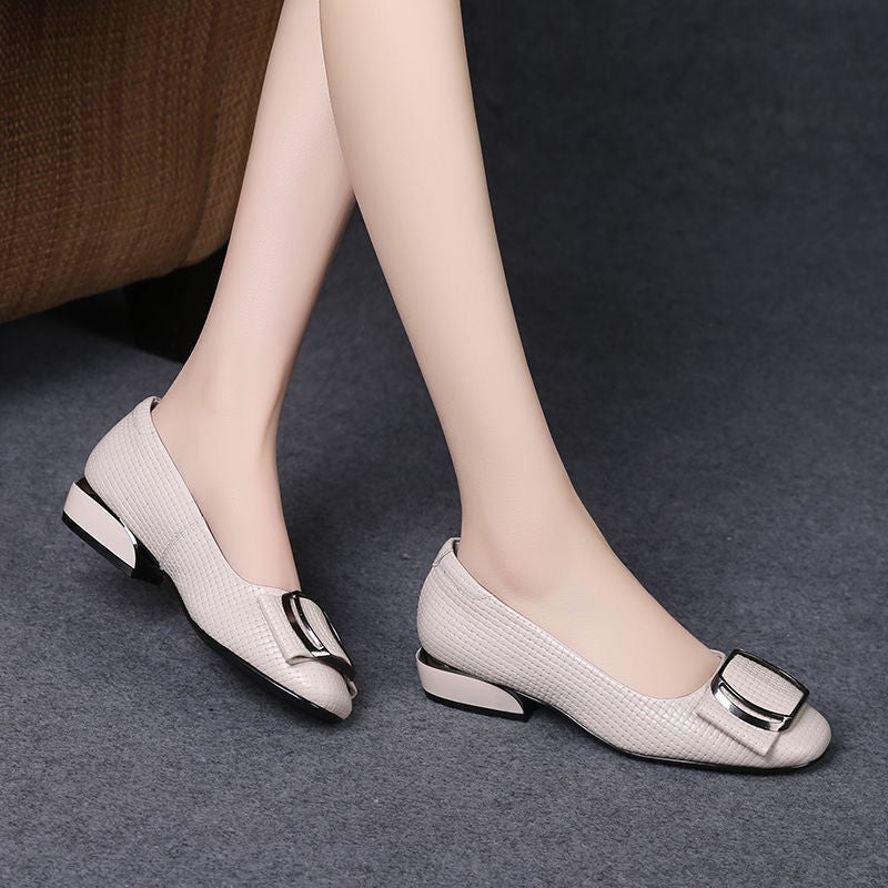 Women's Square-Toe Block Heel Shoes