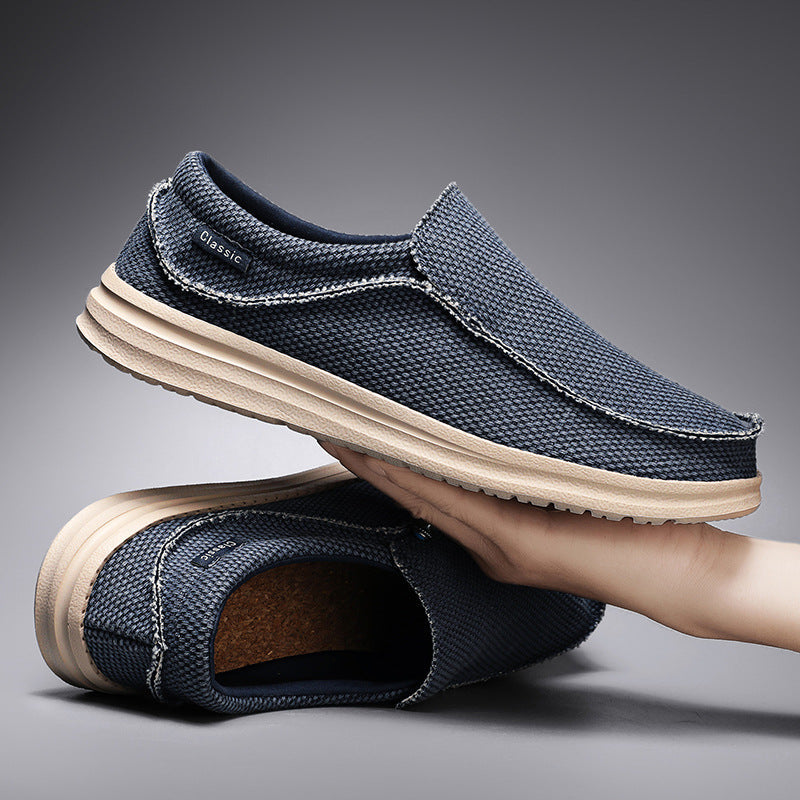 Men's Extended-Size Canvas Slip-On Flats
