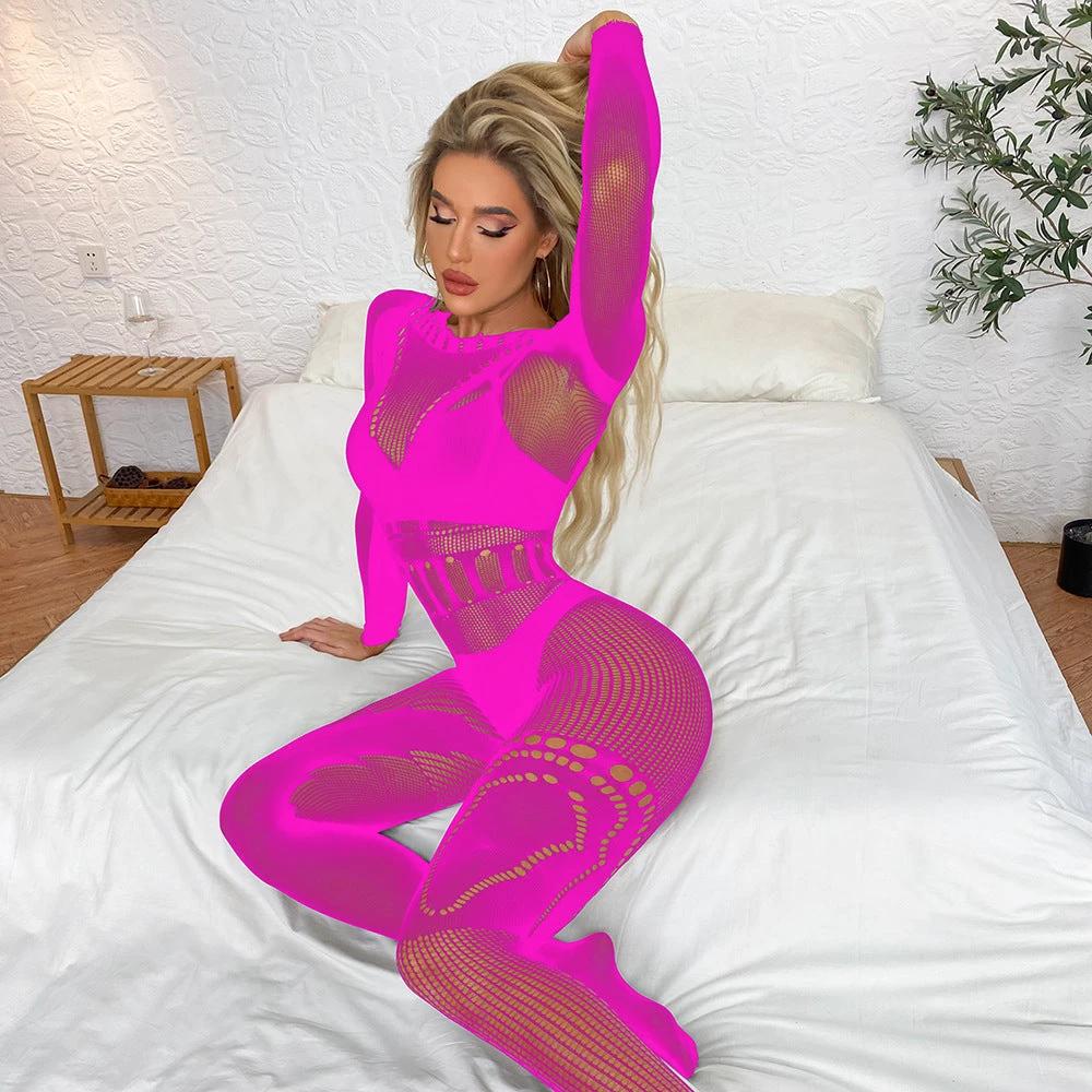 Sexy Stockings Hollow-out Tight See-through Jumpsuit