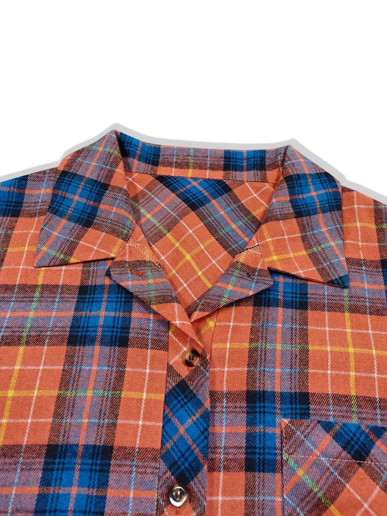 Plaid Button-Up Long Sleeve Shirt