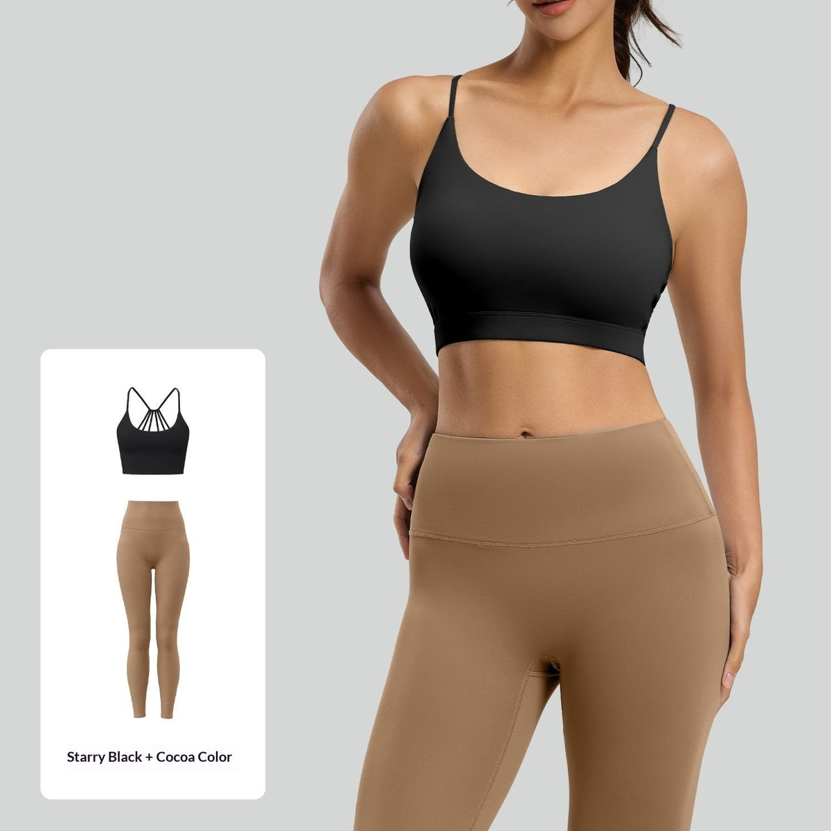 Womens Color-Block Yoga Set For A Beautiful Back
