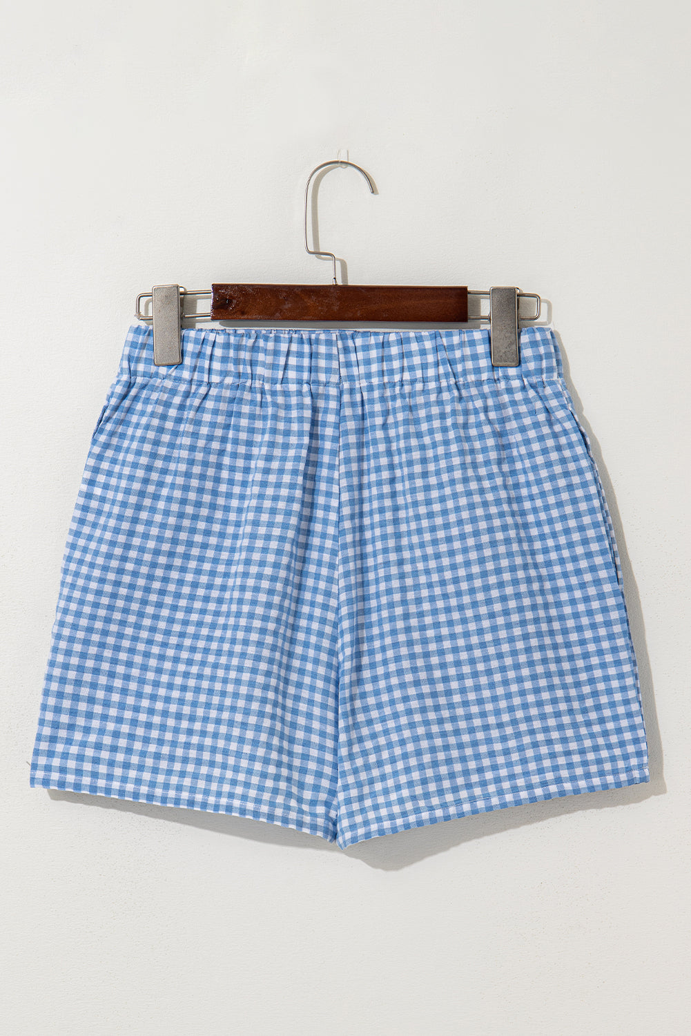 Pantalones Cortos de Cintura Alta Estampados a Cuadros Vichy Azules y Rojos