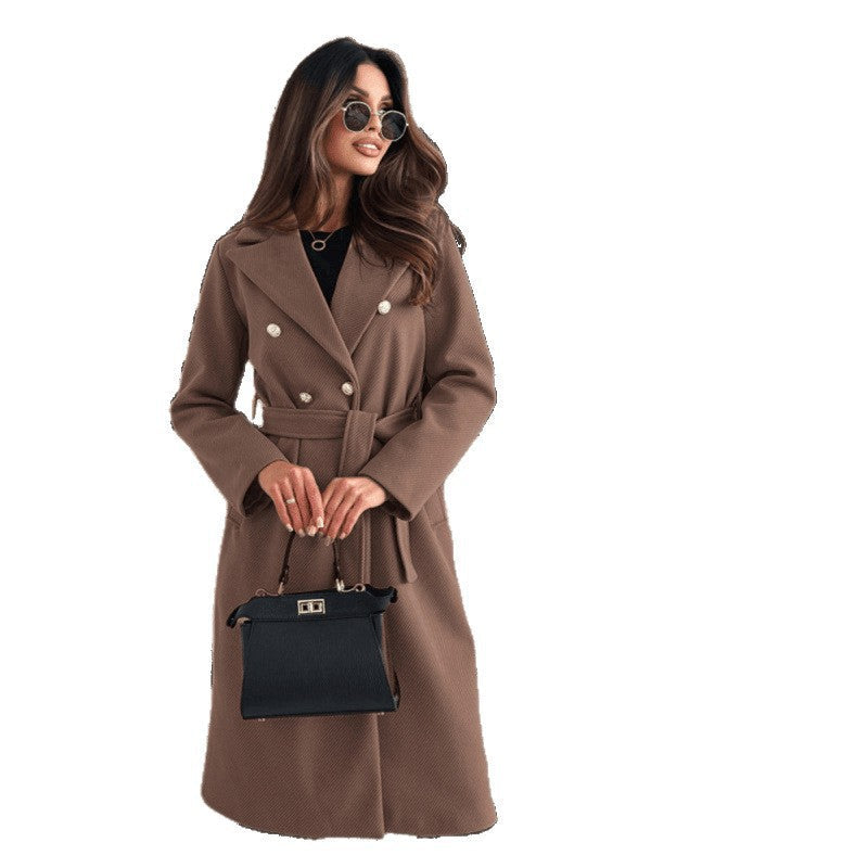 Women's Red British-style A-line Wool Coatcape Top