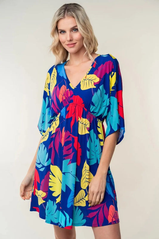 Vestido Trendsi White Birch para mujer, casual, cuello V, minivestido estampado, envío desde EE. UU.