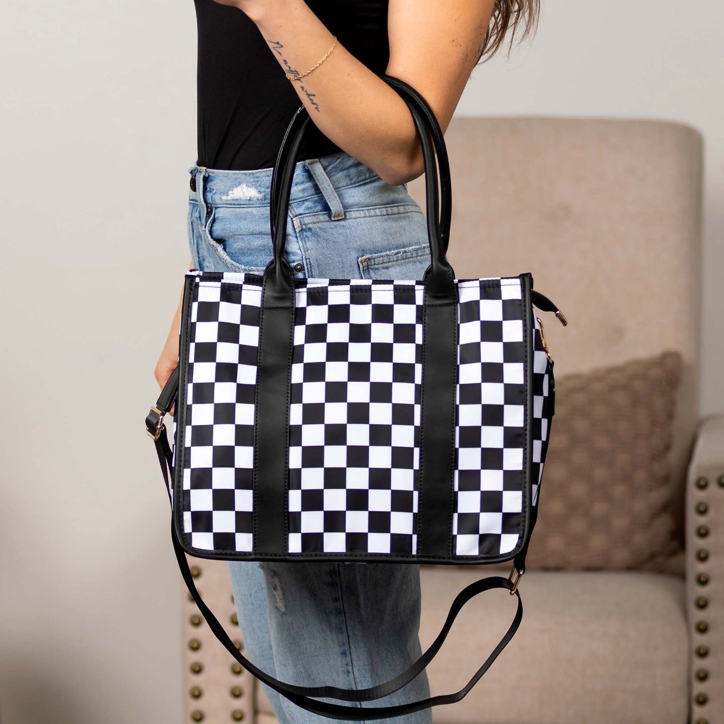 Dallas Checkered Tote