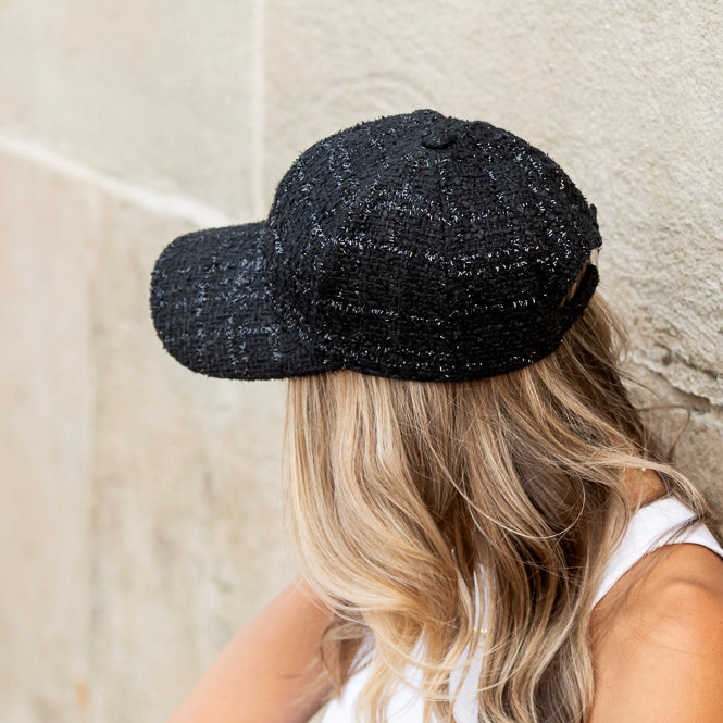 Gorra de béisbol de tweed brillante