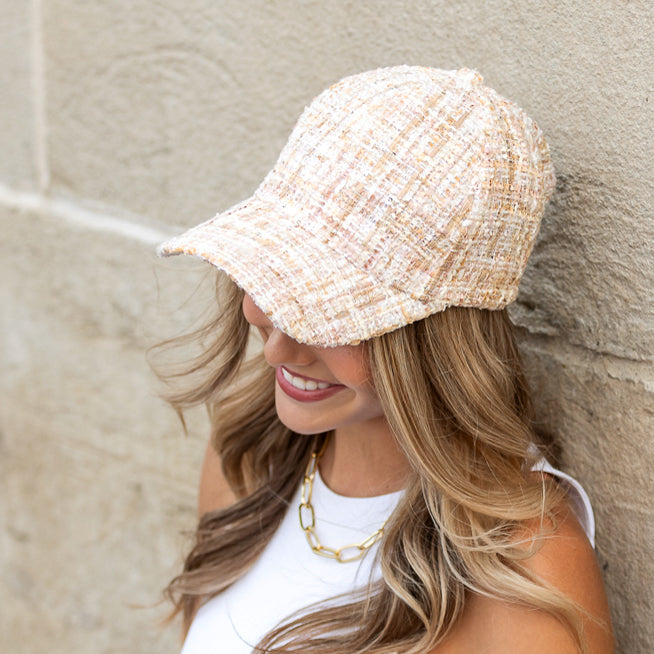 Gorra de béisbol de tweed brillante
