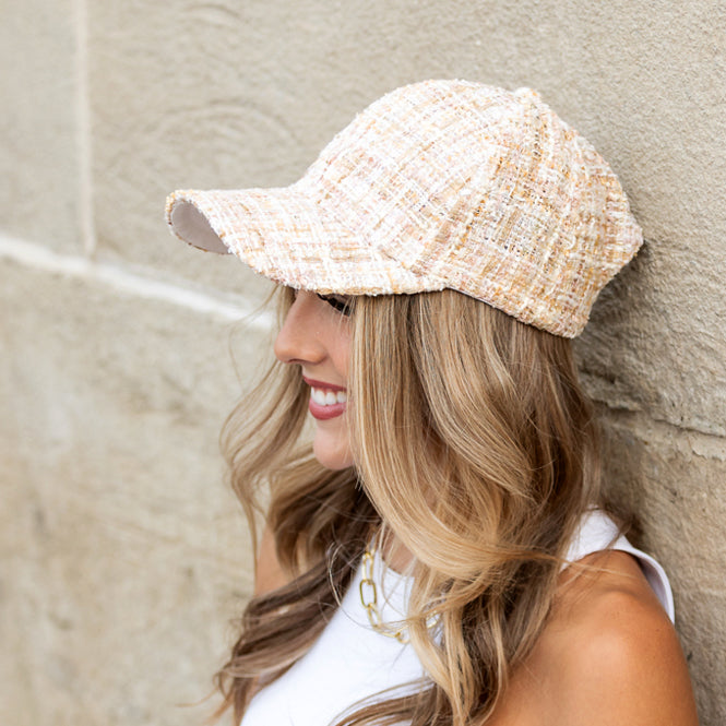 Gorra de béisbol de tweed brillante