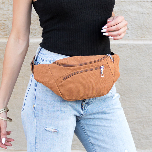 Bolso riñonera de pana Amari para cintura, bandolera o bandolera