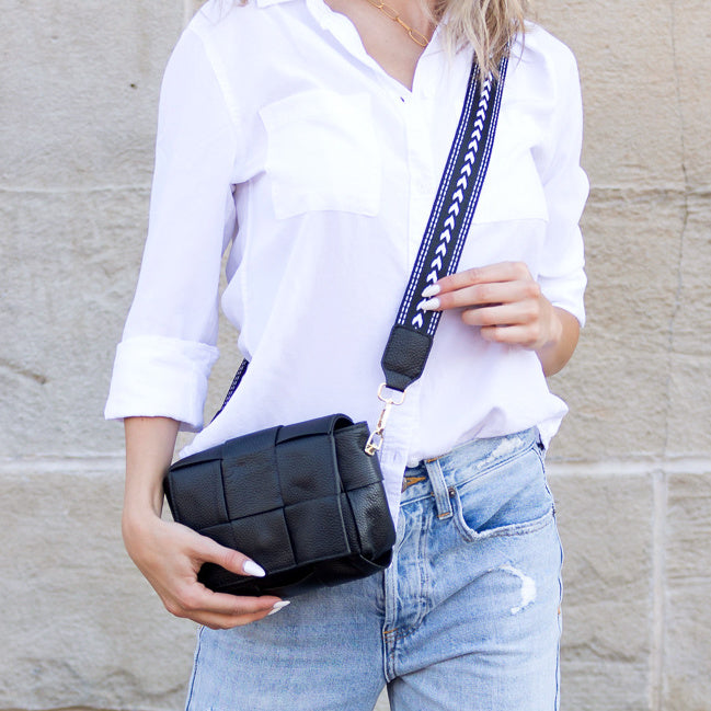 Bandolera Margot de cuero plegable