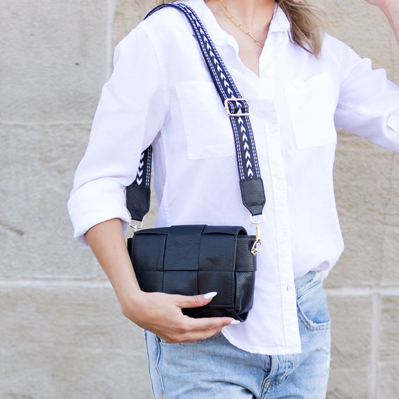 Bandolera Margot de cuero plegable