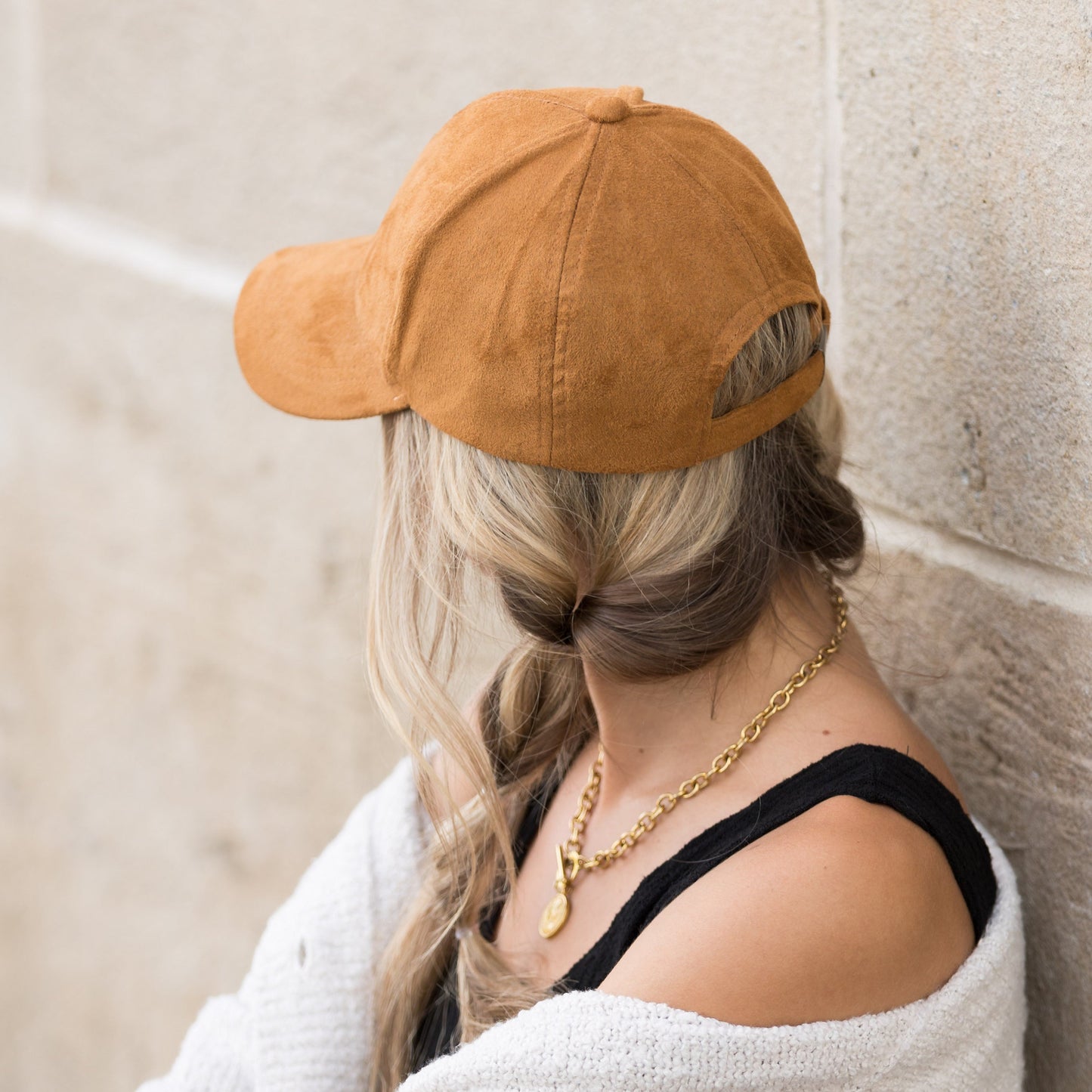 Gorra de béisbol de gamuza estilo "Boyfriend"