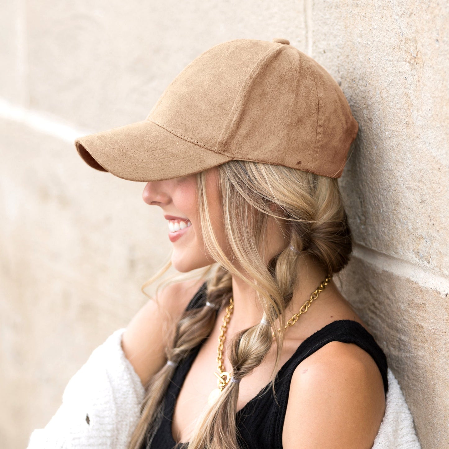 Gorra de béisbol de gamuza estilo "Boyfriend"