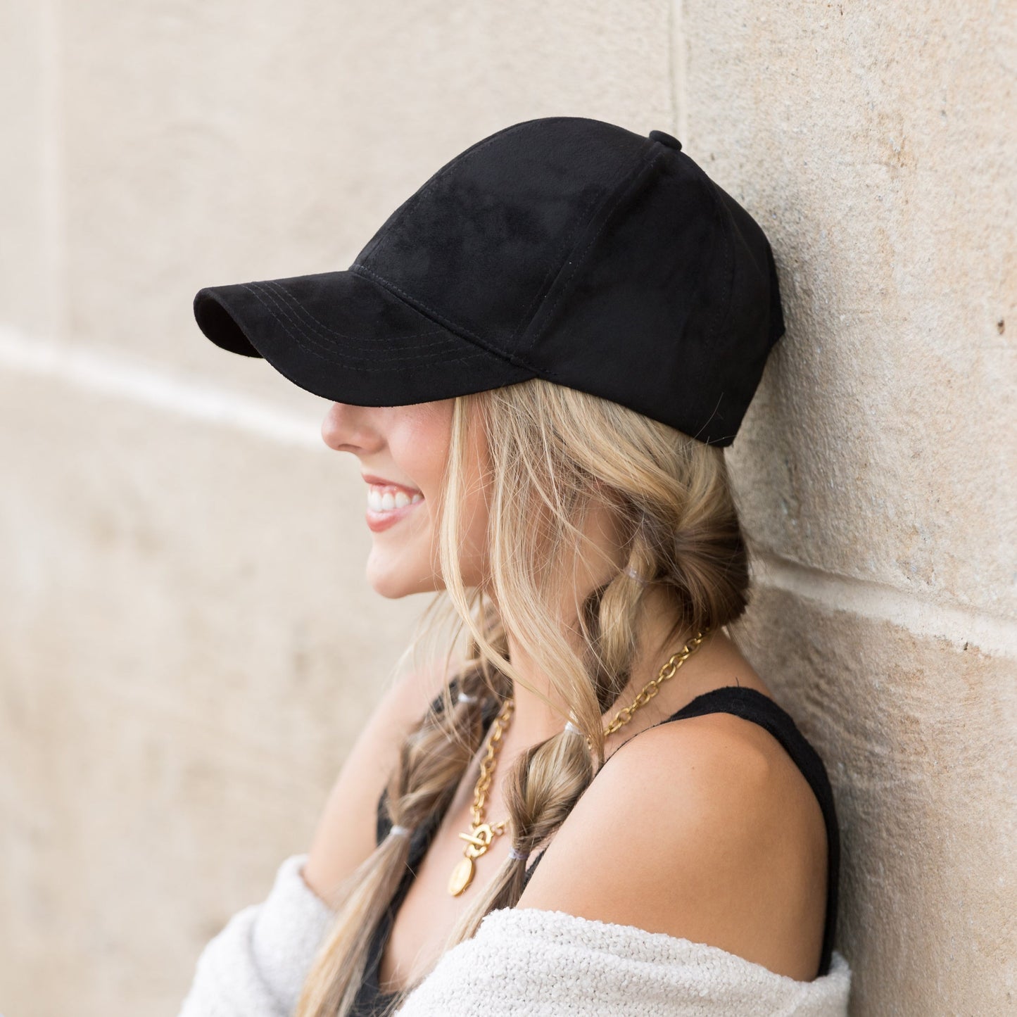 Gorra de béisbol de gamuza estilo "Boyfriend"