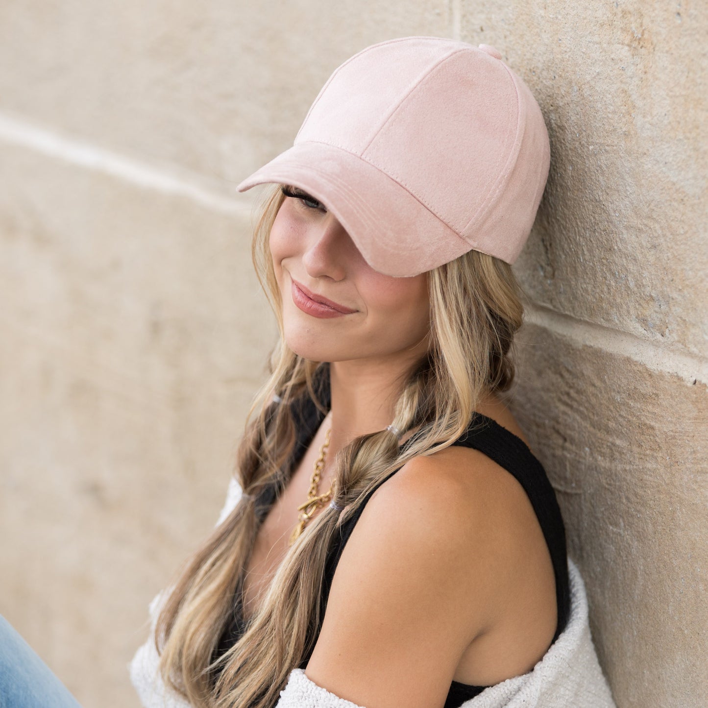 Gorra de béisbol de gamuza estilo "Boyfriend"