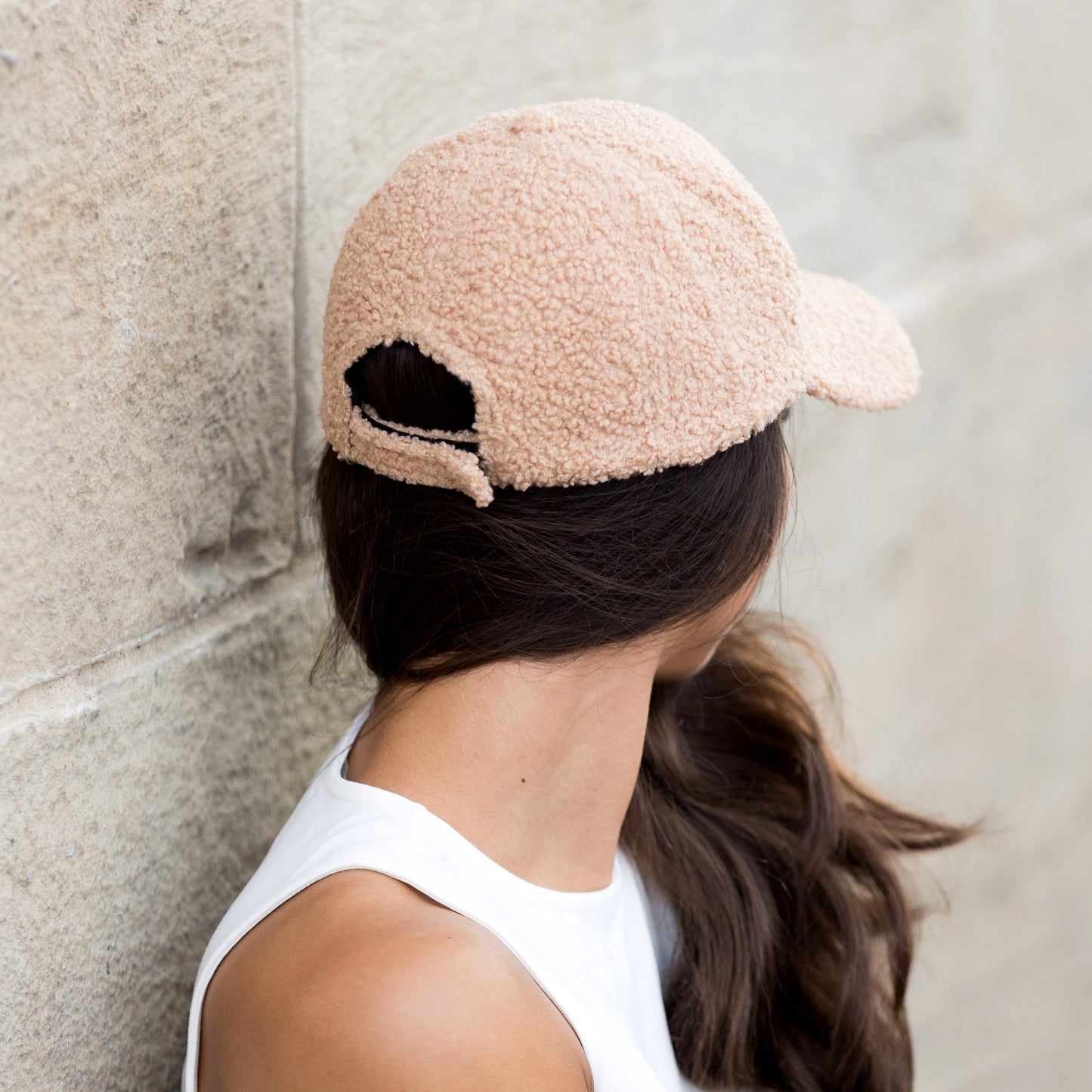 Gorra de béisbol de lana sherpa tipo novio