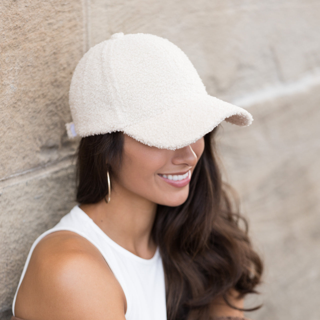 Gorra de béisbol de lana sherpa tipo novio