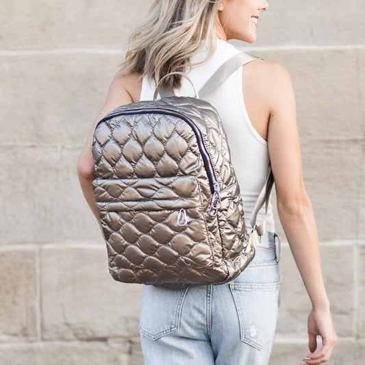 Mochila Acolchada Jade Metálico