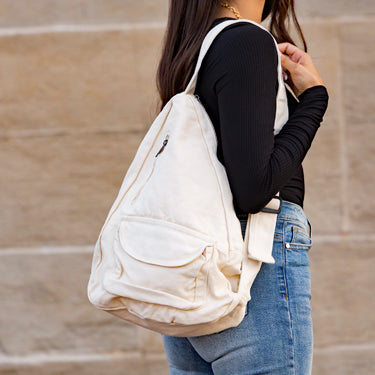 Bolso bandolera de lona extragrande