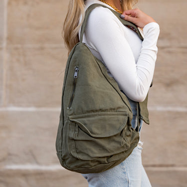 Bolso bandolera de lona extragrande