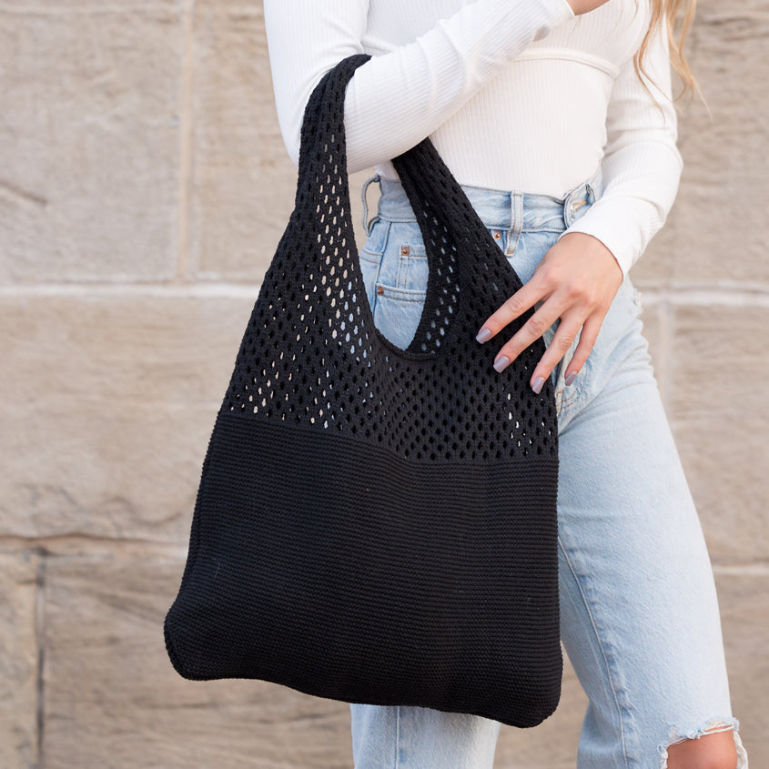Bolso hobo de hombro de punto suave