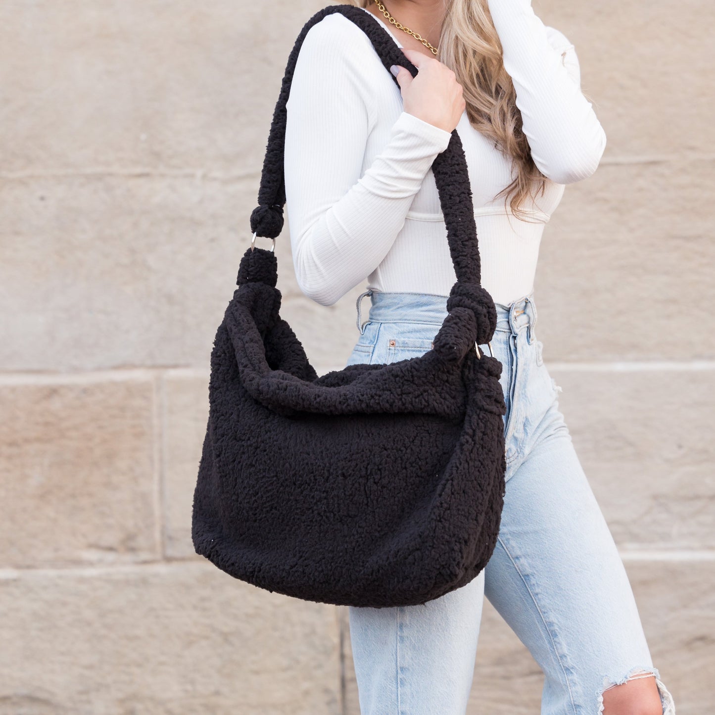Bolso bandolera Bouclé Sherpa
