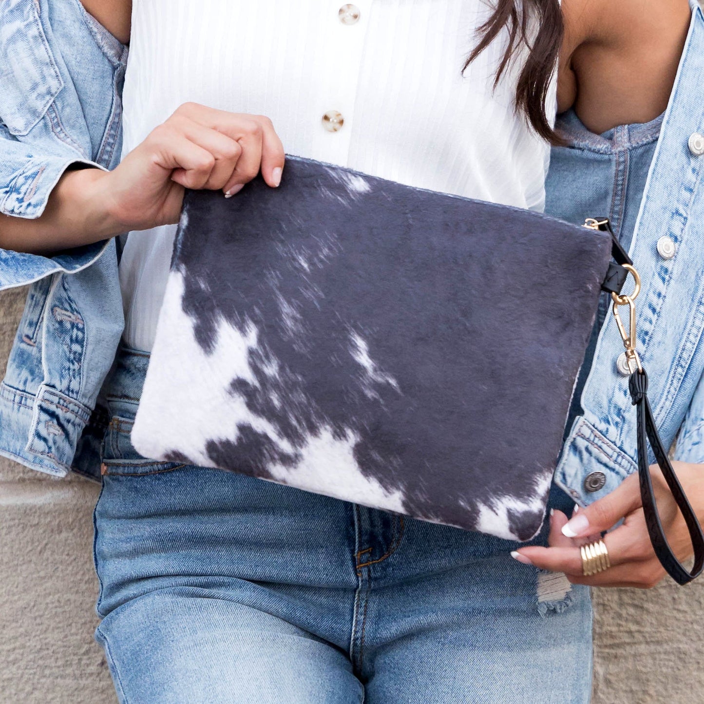 Bolso de mano de piel occidental