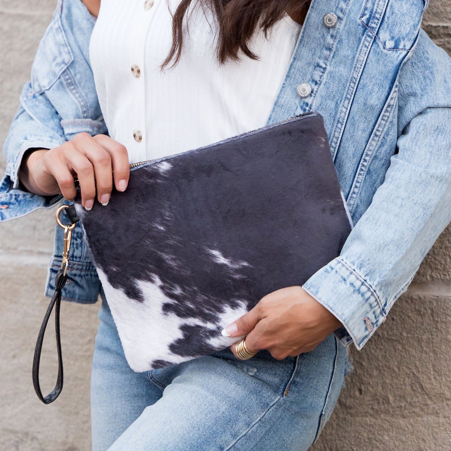 Bolso de mano de piel occidental