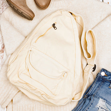 Bolso bandolera de lona extragrande