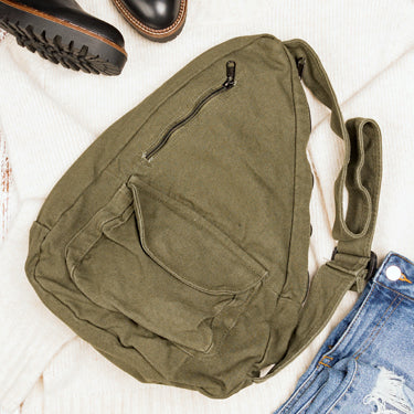 Bolso bandolera de lona extragrande