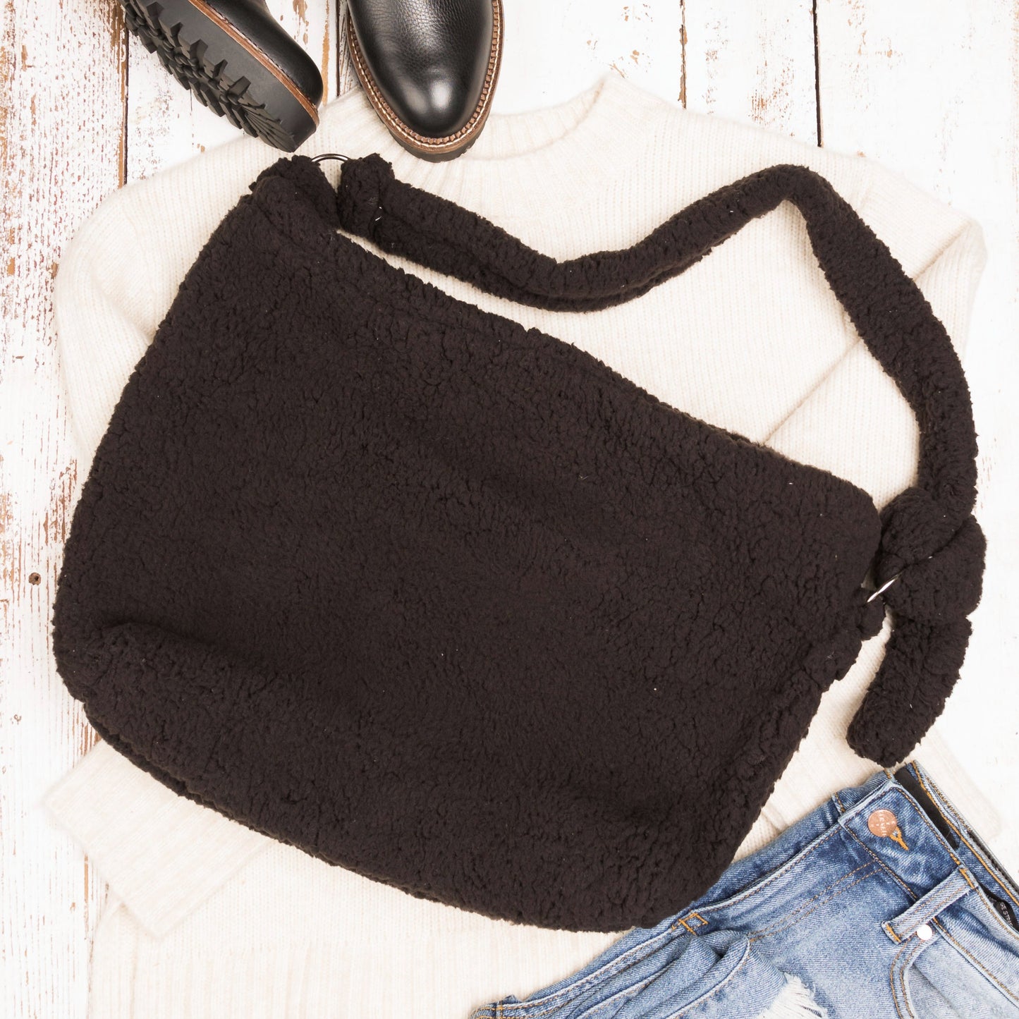Bolso bandolera Bouclé Sherpa