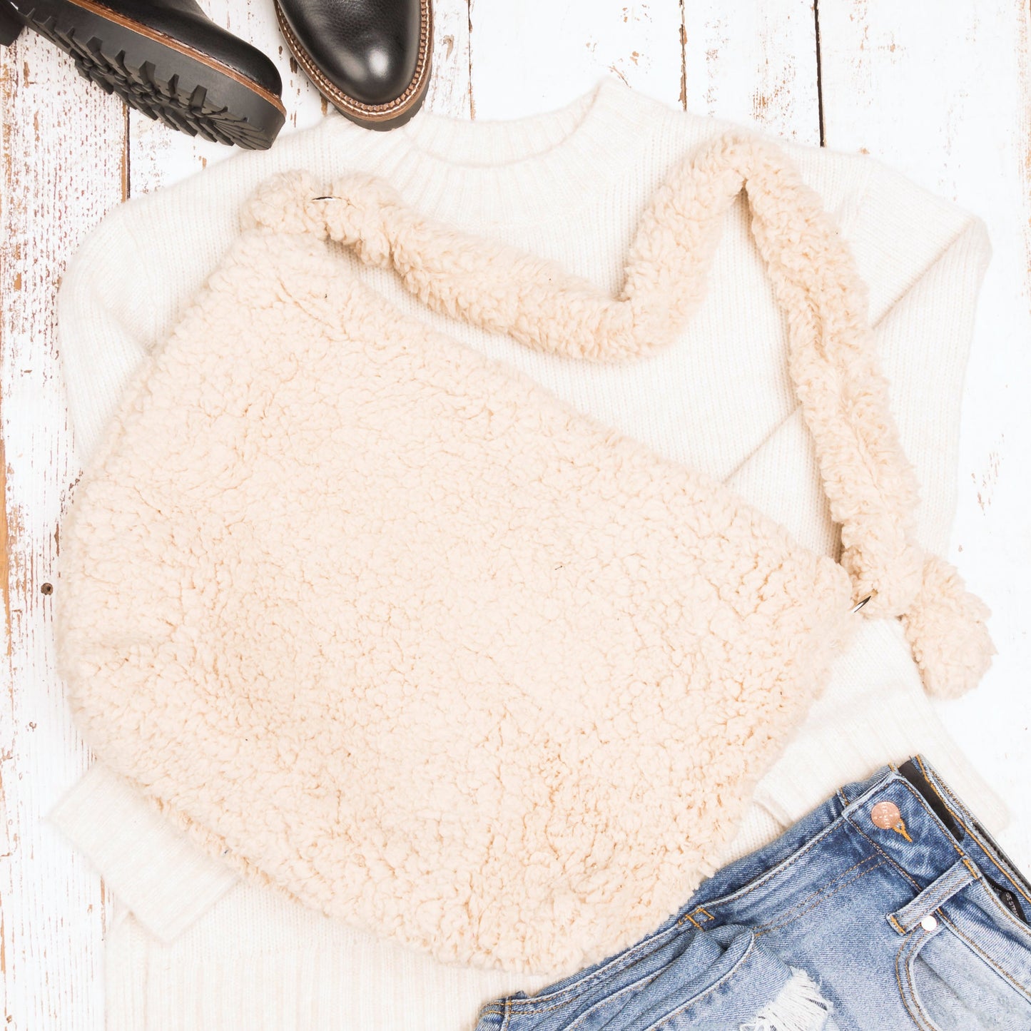 Bolso bandolera Bouclé Sherpa