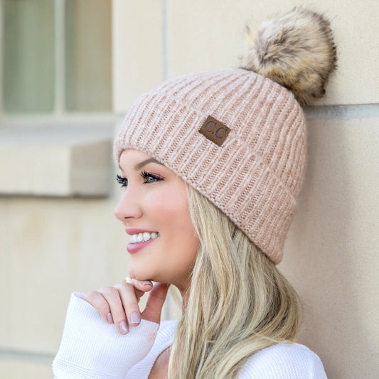 Gorro con pompón jaspeado Cozy de C.C®