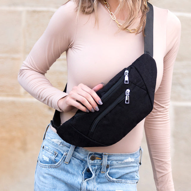 Bolso riñonera de pana Amari para cintura, bandolera o bandolera