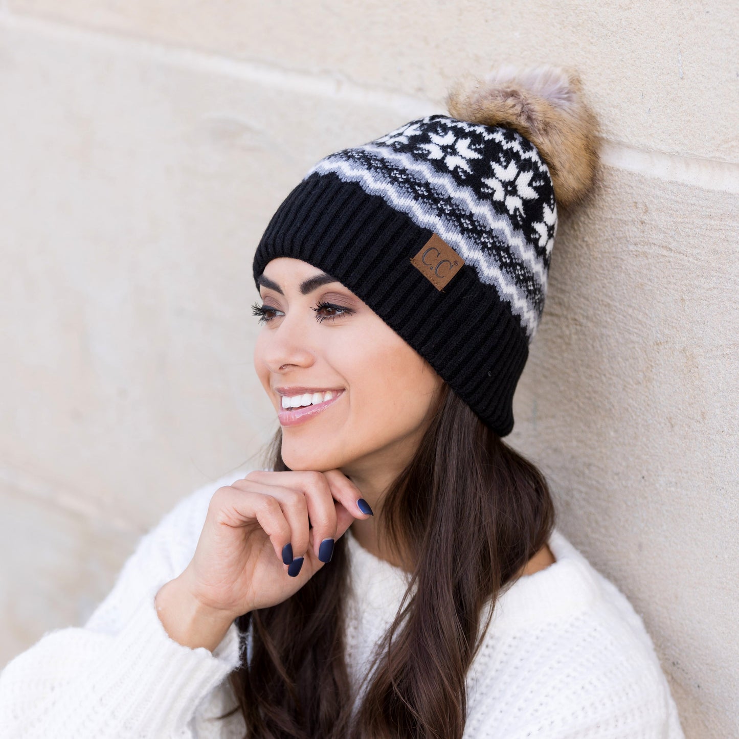 Gorro con pompón Fair Isle nórdico C.C®