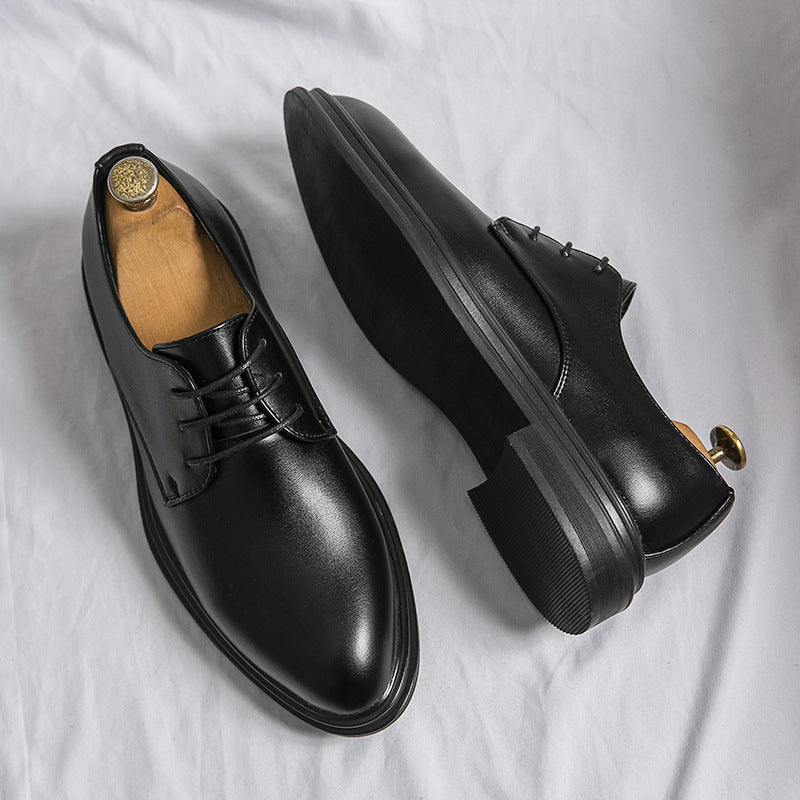 Men's Glossy Pointed Business Leather Shoes
