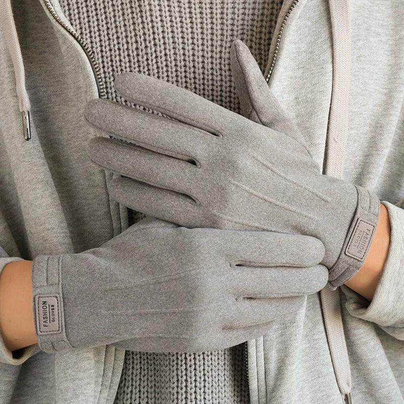Men's Winter Fleece-lined Warm Wind-proof And Cold Protection Touch Screen Cycling Gloves