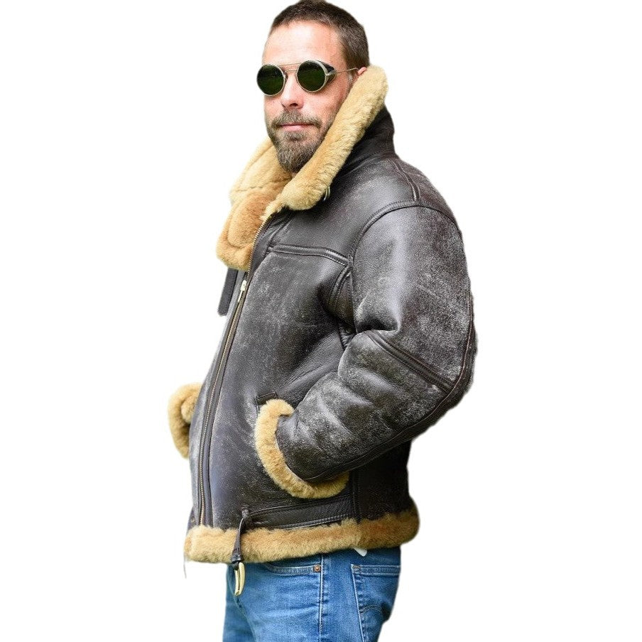 Western Antique Trendy Fur Coat For Men Winter