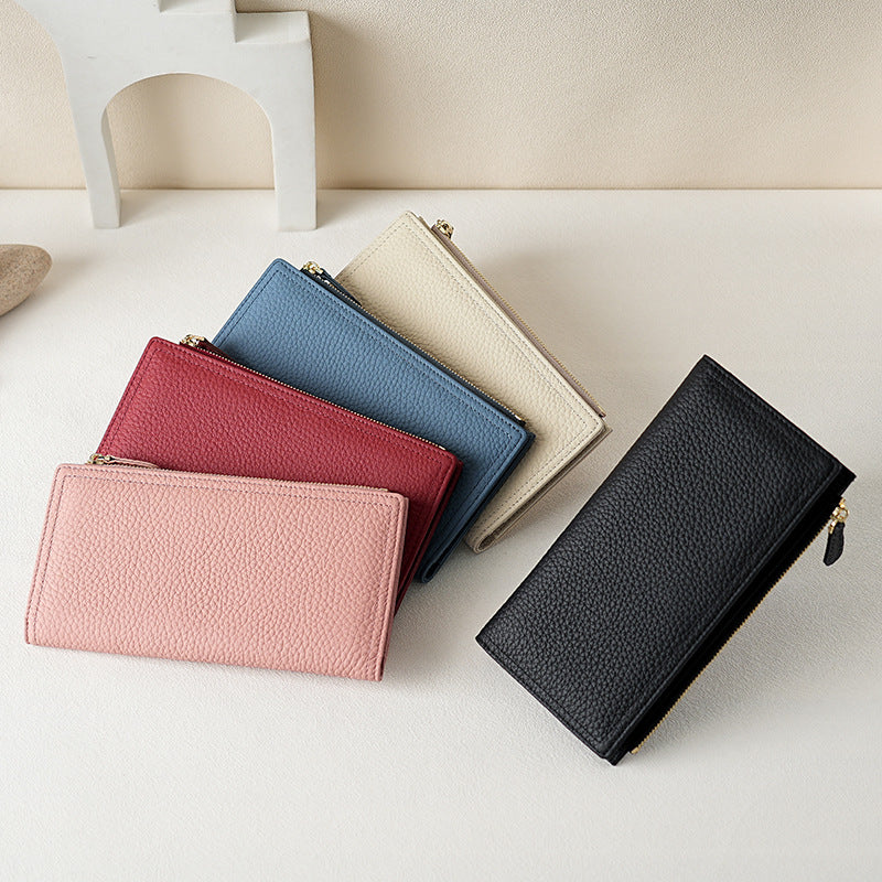 Women's Cowhide Anti-magnetic Anti-theft Long Wallet