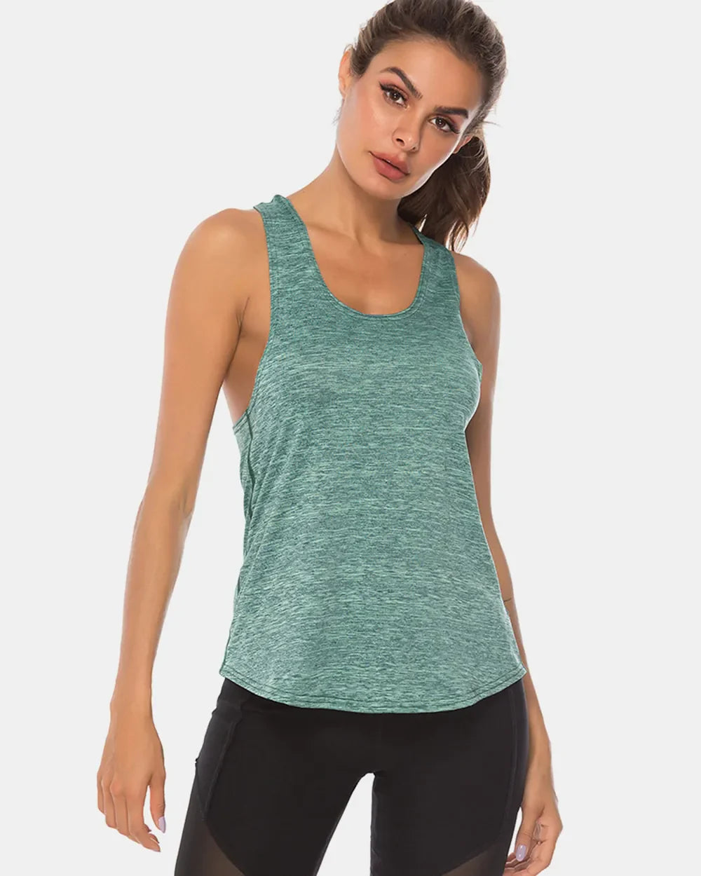 Camiseta sin mangas deportiva de tirantes anchos y cuello redondo de talla grande