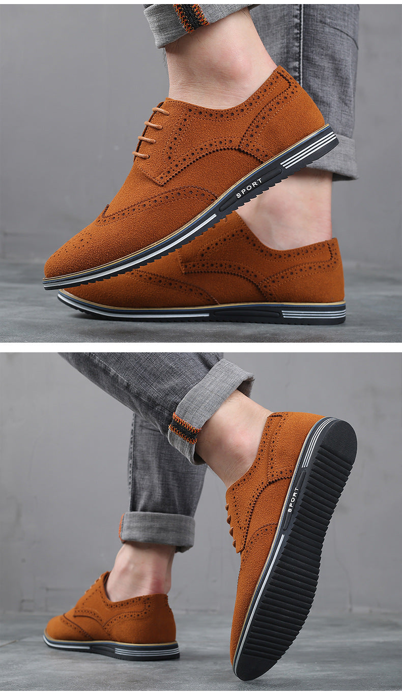 Men's Frosted Low-Top Suede Leather British Platforms