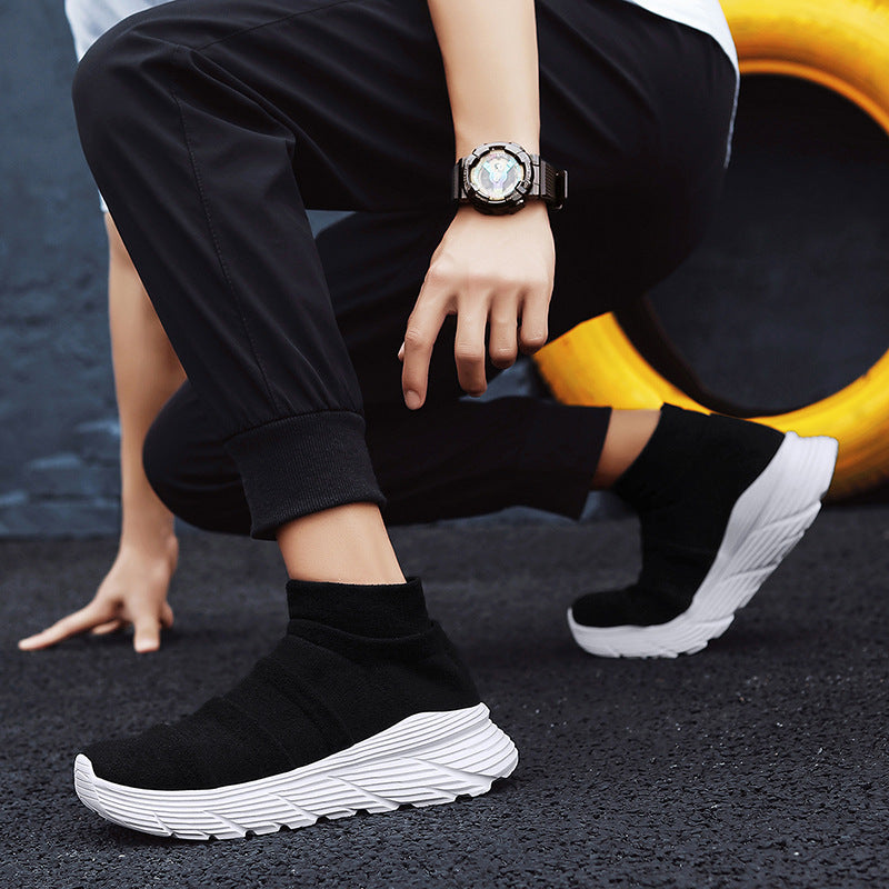 Fly-knit Mesh Slip-On Heels