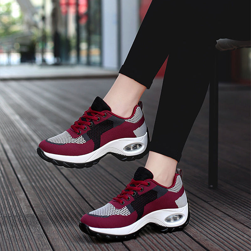 Mesh Slip On Air Cushion Shoes Women Comfortable Breathable Increased Sneakers