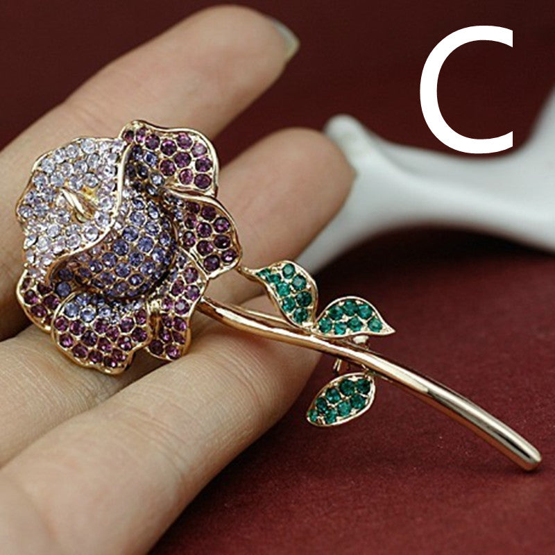 Ladies Zircon Brooch Dress Jacket Accessories