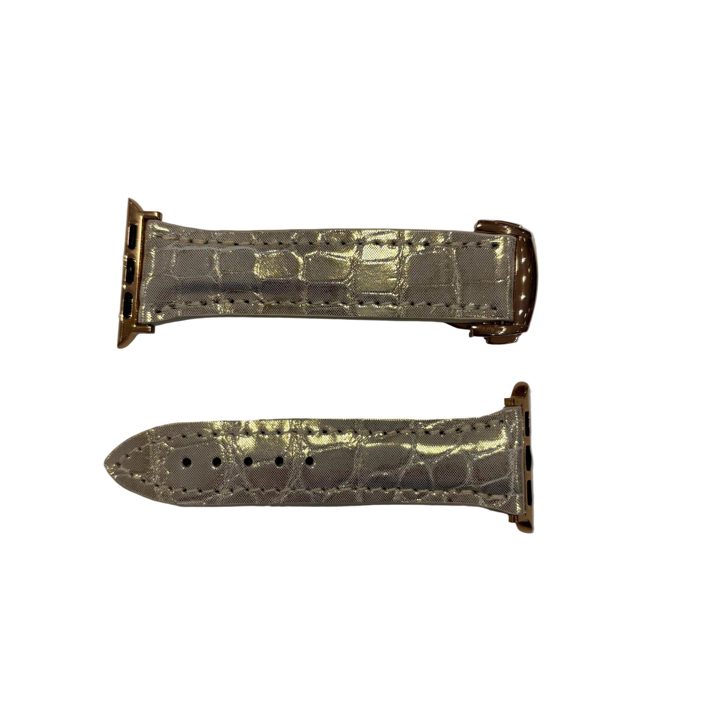 APPLE WATCH BAND, GOLD METALLIC ALLIGATOR