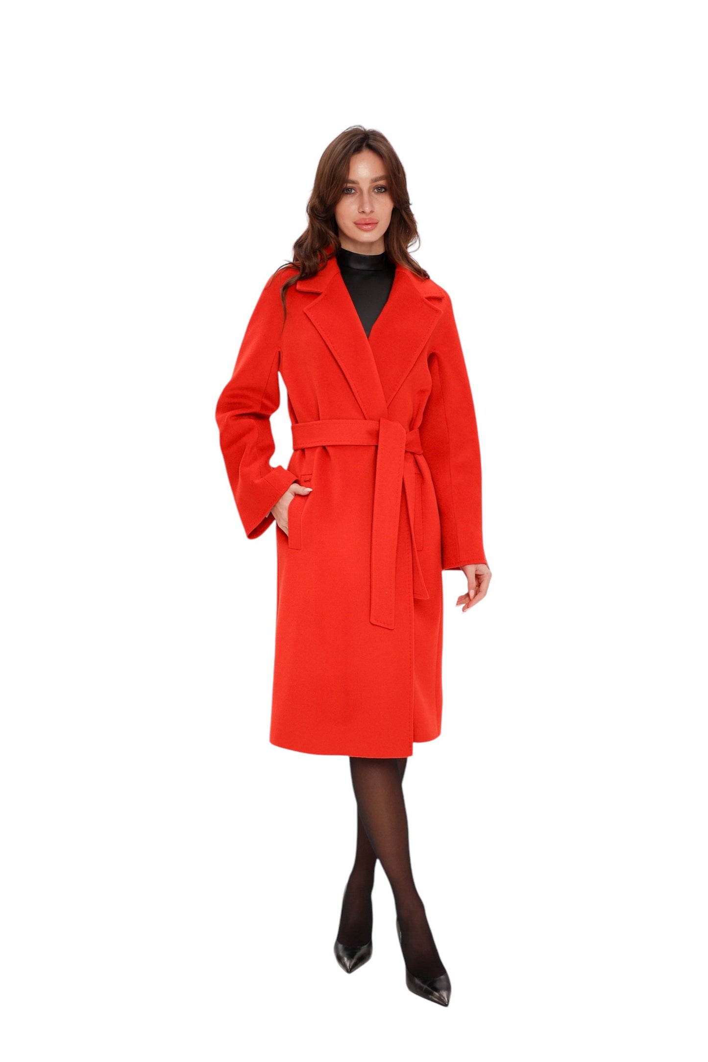 Abrigo Chester Premium de lana y cachemir en rojo Sicilia