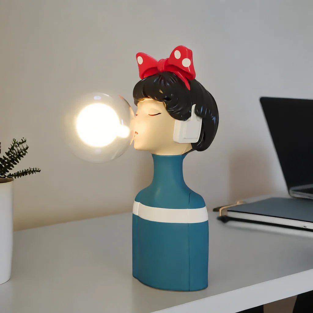 Parisian Bubble Girls Clear Glass LED Table Lamps